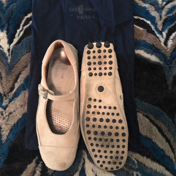 PRADA and CAR SHOE Tan Suede Driving Mocs - Picture 2 of 3